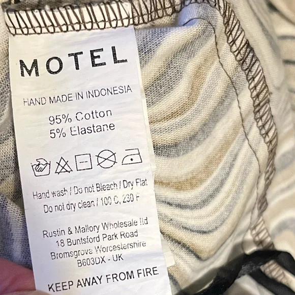 MOTEL ROCKS Denim Size:S Zoven Ripple Swirl High Waist Trouser Pants - Picture 6 of 12